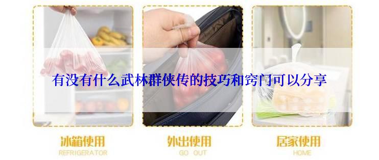 有没有什么武林群侠传的技巧和窍门可以分享