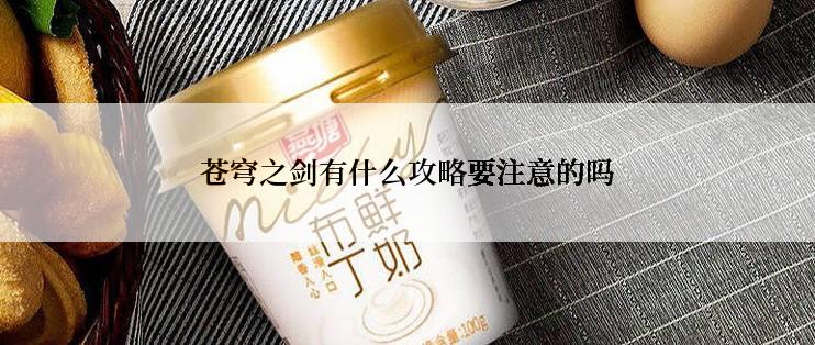 苍穹之剑有什么攻略要注意的吗