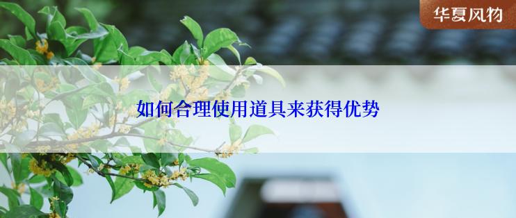如何合理使用道具来获得优势