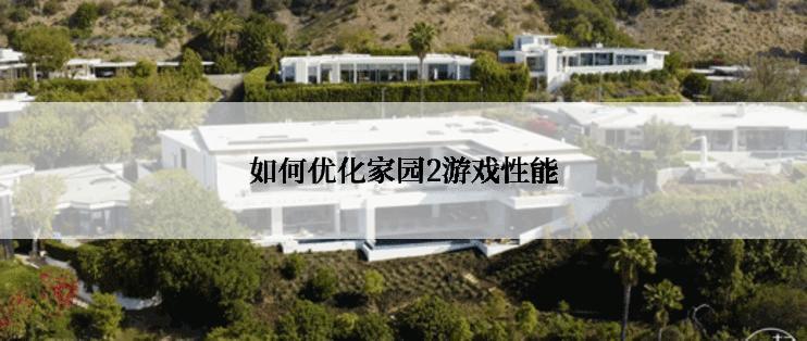 如何优化家园2游戏性能