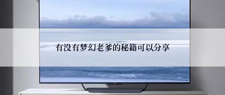 有没有梦幻老爹的秘籍可以分享