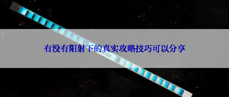 有没有阳射下的真实攻略技巧可以分享