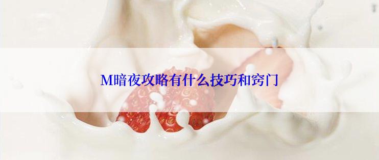 M暗夜攻略有什么技巧和窍门