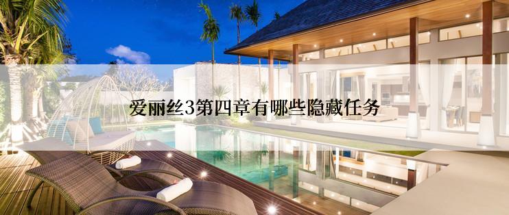 爱丽丝3第四章有哪些隐藏任务