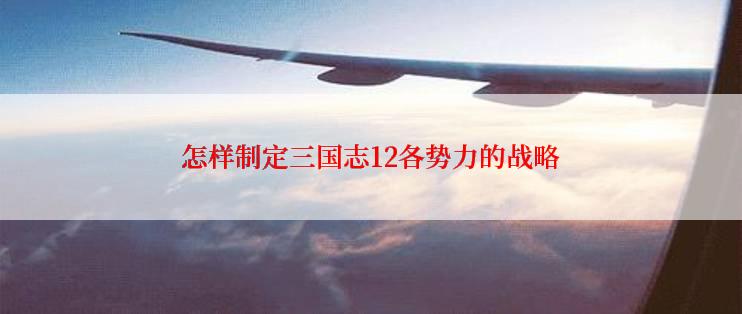 怎样制定三国志12各势力的战略