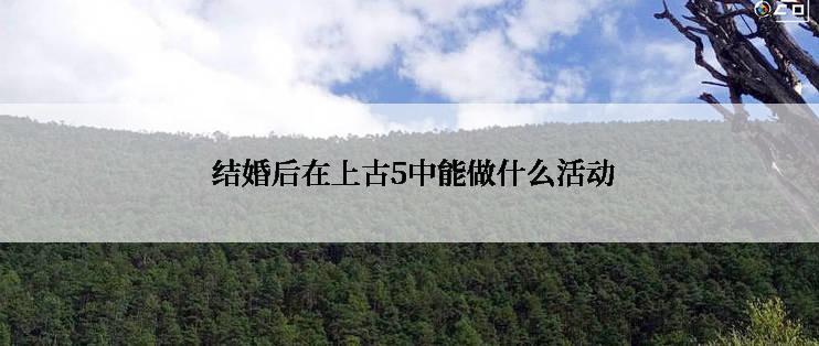  结婚后在上古5中能做什么活动