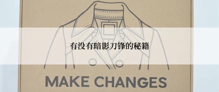 有没有暗影刀锋的秘籍