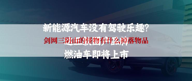 剑网三阴山的怪物有什么掉落物品