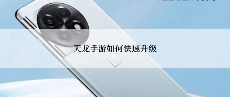天龙手游如何快速升级