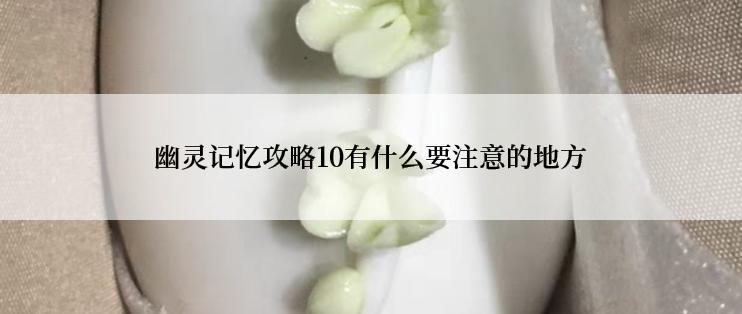 幽灵记忆攻略10有什么要注意的地方