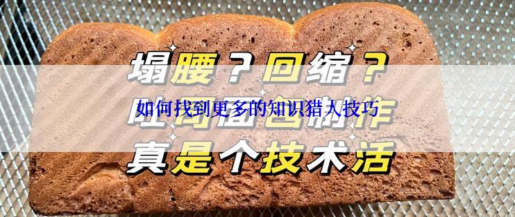 如何找到更多的知识猎人技巧