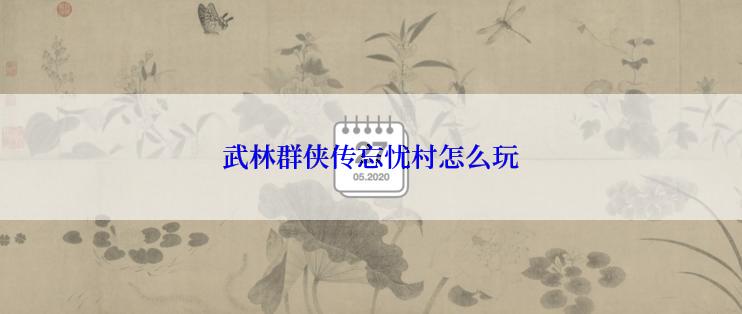 武林群侠传忘忧村怎么玩