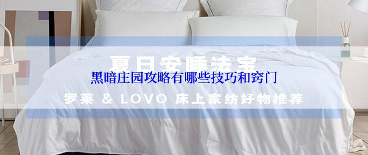 黑暗庄园攻略有哪些技巧和窍门