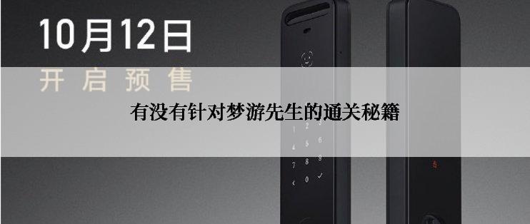 有没有针对梦游先生的通关秘籍