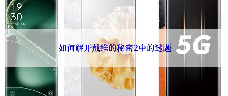  如何解开戴维的秘密2中的谜题