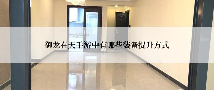 御龙在天手游中有哪些装备提升方式