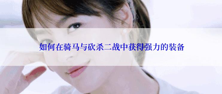  如何在骑马与砍杀二战中获得强力的装备