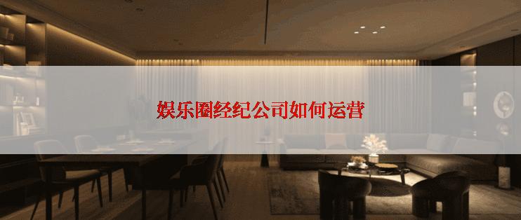 娱乐圈经纪公司如何运营
