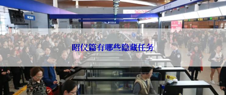 昭仪篇有哪些隐藏任务