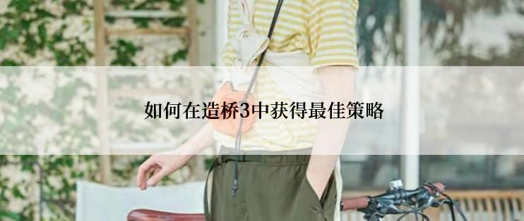  如何在造桥3中获得最佳策略