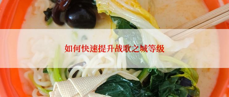 如何快速提升战歌之城等级