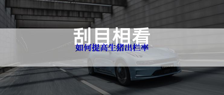 如何提高生猪出栏率