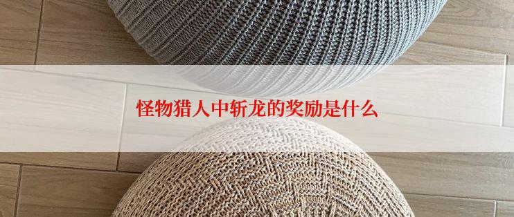 怪物猎人中斩龙的奖励是什么
