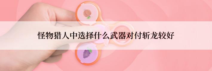 怪物猎人中选择什么武器对付斩龙较好
