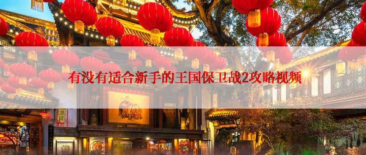  有没有适合新手的王国保卫战2攻略视频