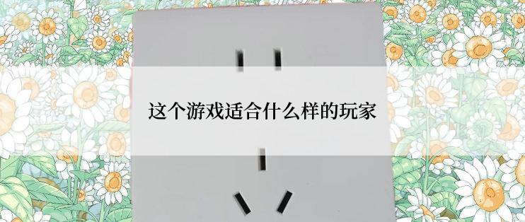 这个游戏适合什么样的玩家