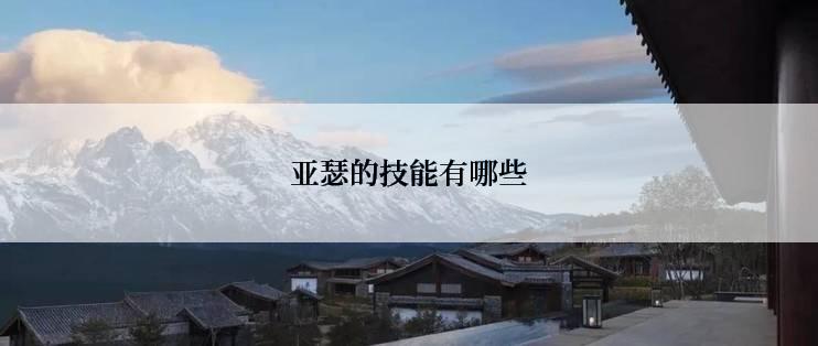 亚瑟的技能有哪些