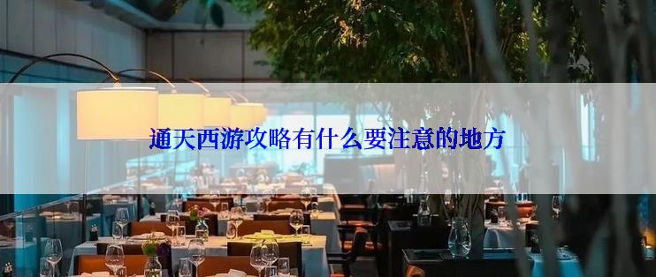 通天西游攻略有什么要注意的地方