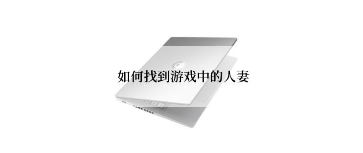  如何找到游戏中的人妻