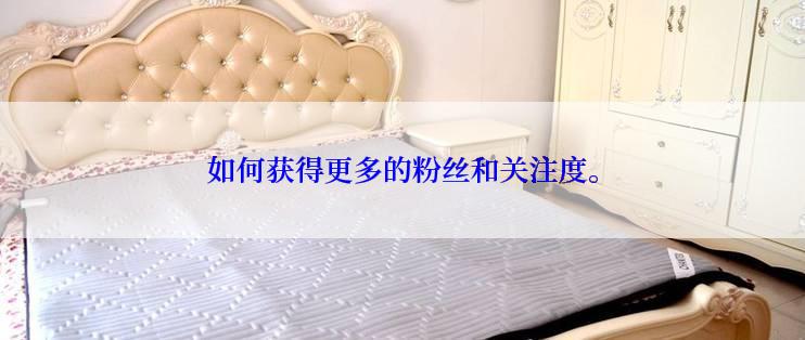 如何获得更多的粉丝和关注度。