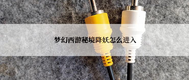  梦幻西游秘境降妖怎么进入