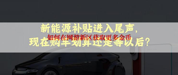 如何在网游新区获取更多金币