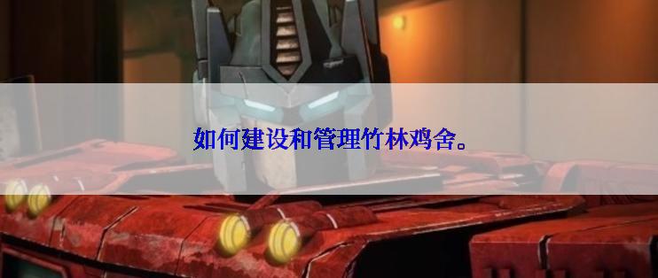 如何建设和管理竹林鸡舍。