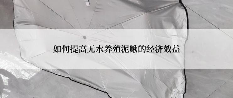 如何提高无水养殖泥鳅的经济效益
