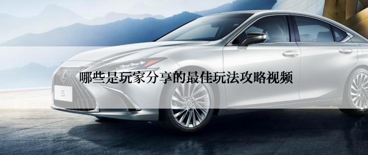  哪些是玩家分享的最佳玩法攻略视频