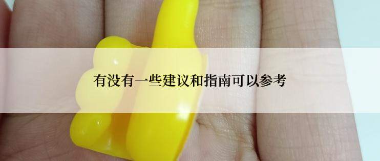 有没有一些建议和指南可以参考