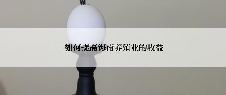  如何提高海南养殖业的收益