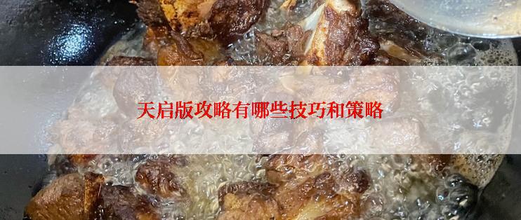 天启版攻略有哪些技巧和策略