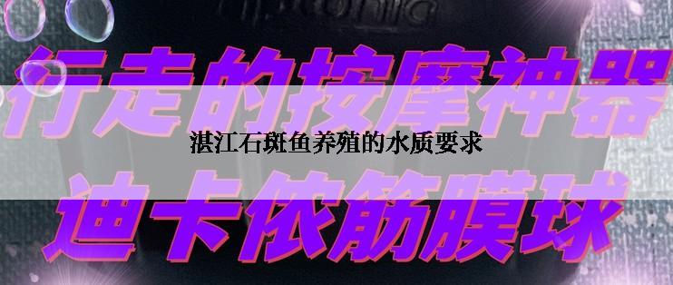 湛江石斑鱼养殖的水质要求