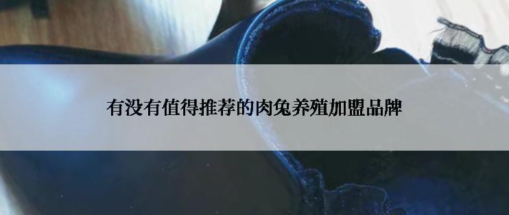 有没有值得推荐的肉兔养殖加盟品牌