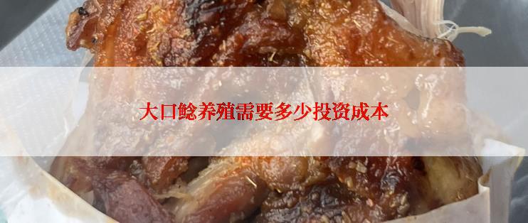 大口鲶养殖需要多少投资成本