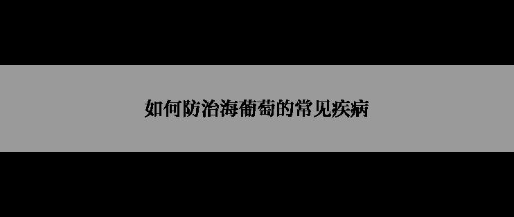 如何防治海葡萄的常见疾病