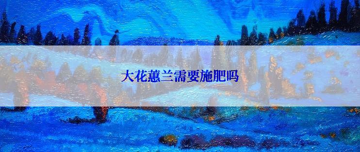 大花蕙兰需要施肥吗