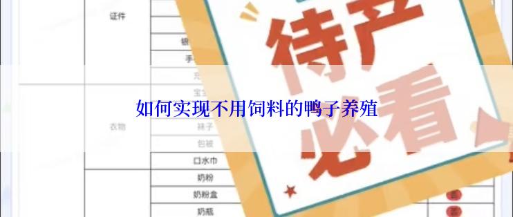 如何实现不用饲料的鸭子养殖