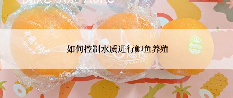  如何控制水质进行鲫鱼养殖