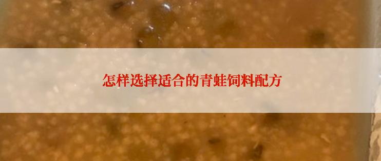  怎样选择适合的青蛙饲料配方